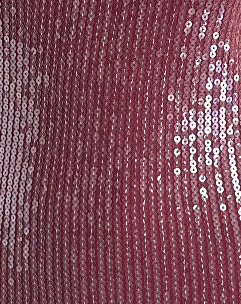 Damske Vest Top in Clear Sequin Maroon - Image 7