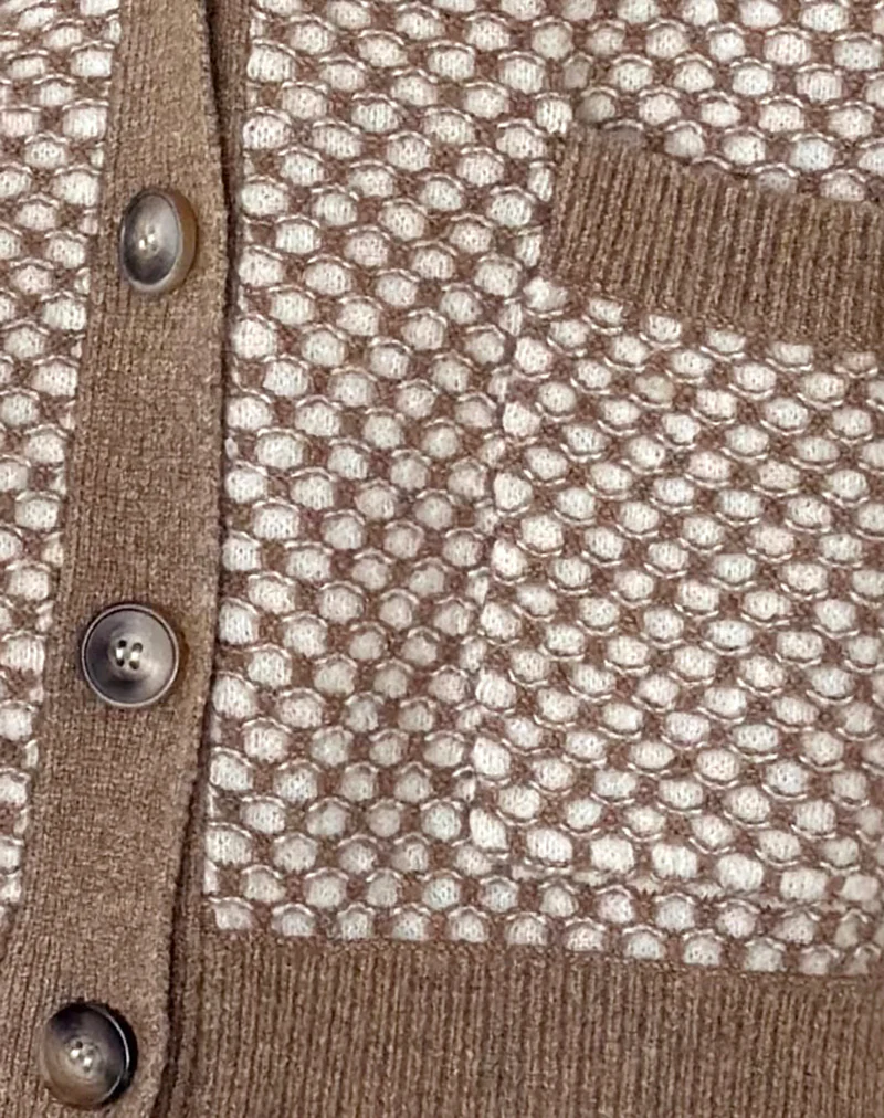 Danov Cardigan in Brown Gingham - Image 6