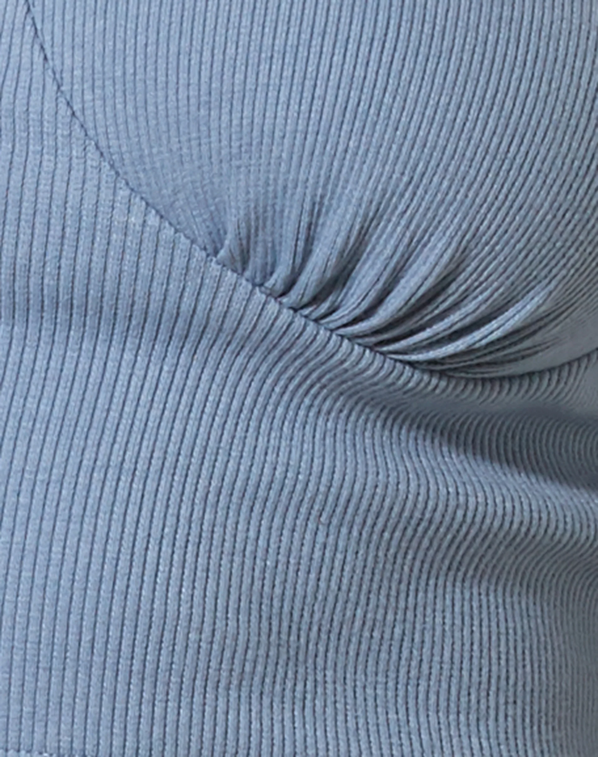 Darau Crop Top in Rib Powder Blue - Image 6
