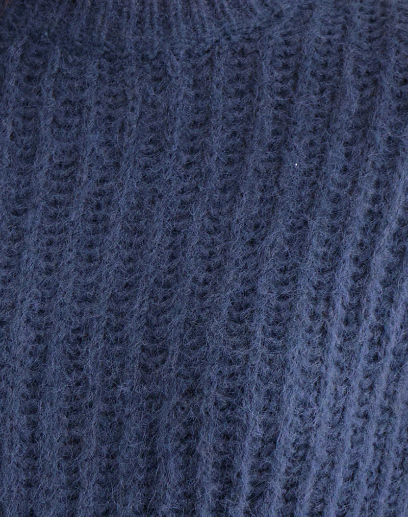 Daren Oversized Knitted Jumper in Navy - Image 6