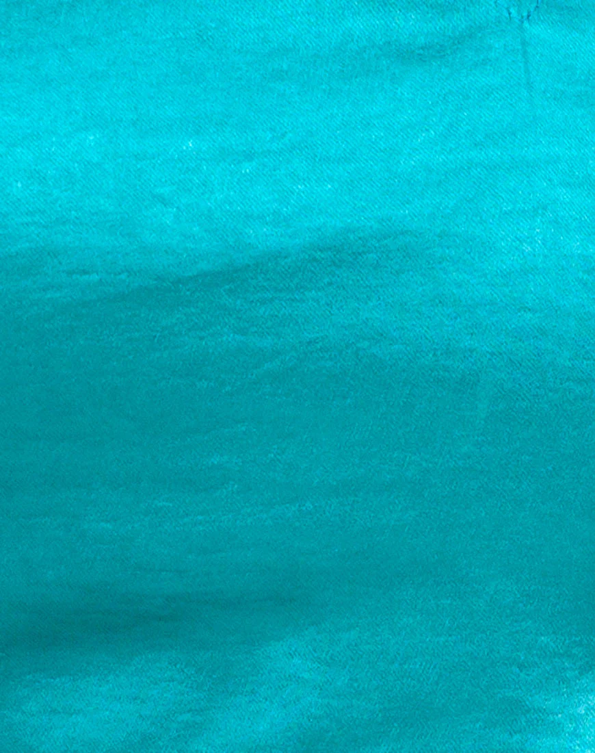 Darina Crop Top In Satin Bright Azure - Image 8