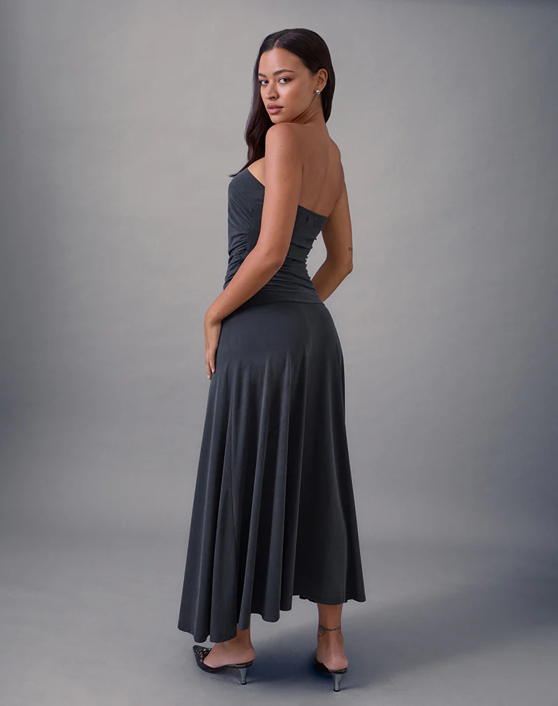 Darmi Maxi Dress in Cupro Granite - Image 4