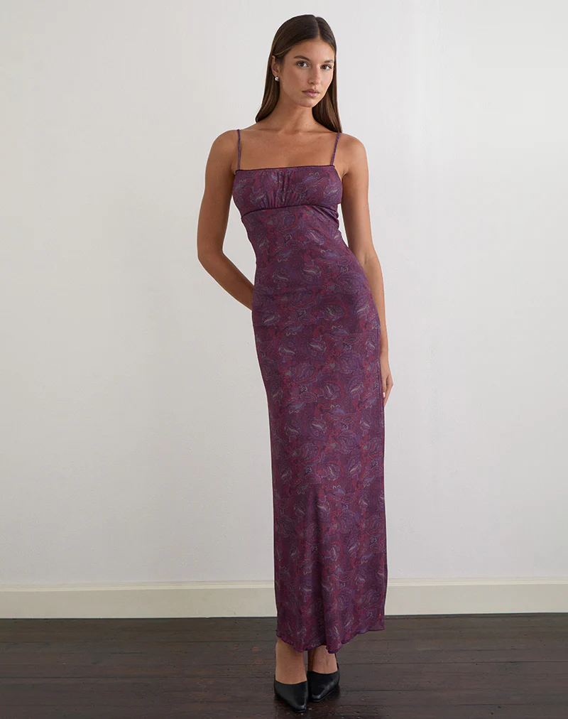 Darsih Maxi Dress in Regal Paisley Purple - Image 2