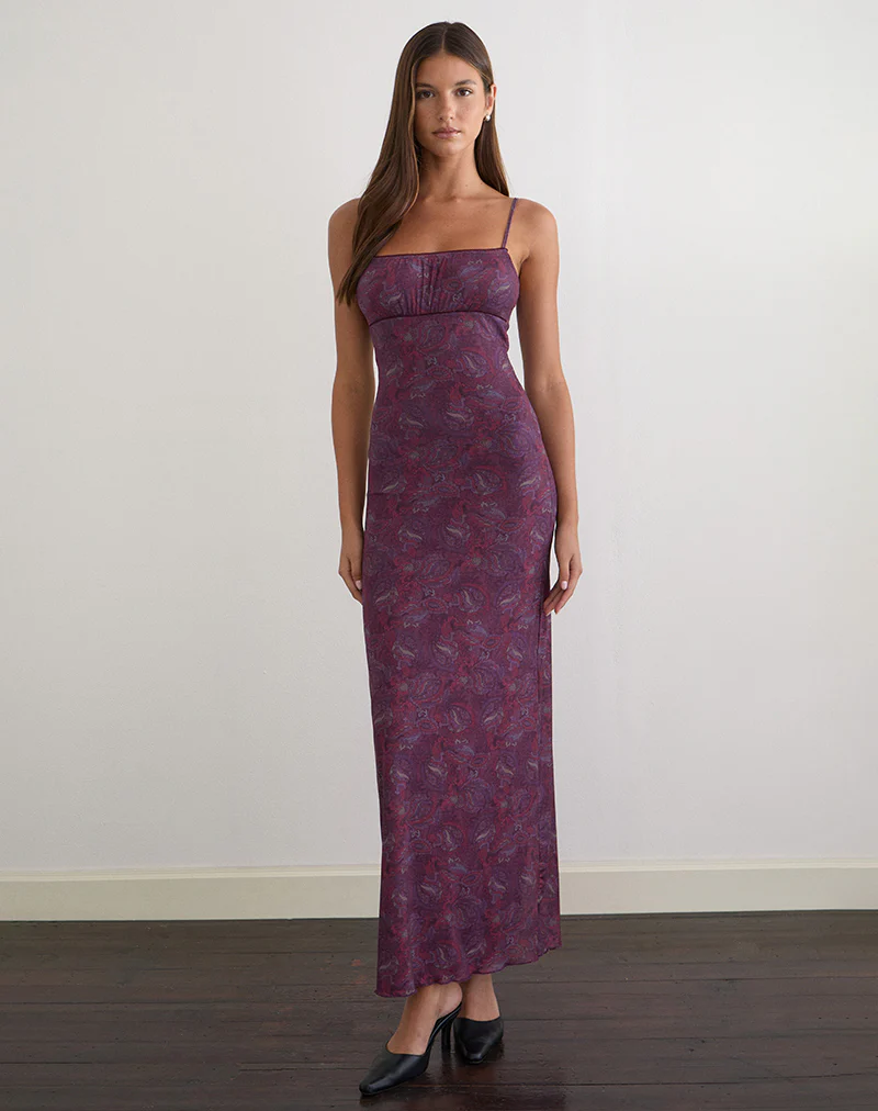 Darsih Maxi Dress in Regal Paisley Purple - Image 3