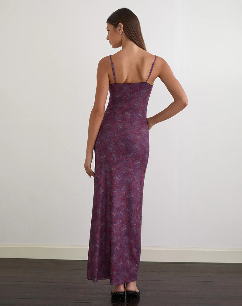 Darsih Maxi Dress in Regal Paisley Purple - Image 4