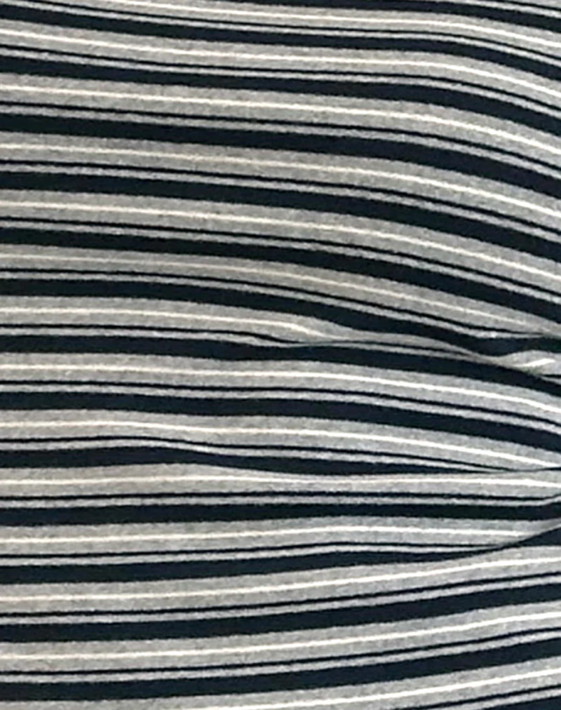 Dartis Top in Navy and Grey Jersey Stripe - Image 6