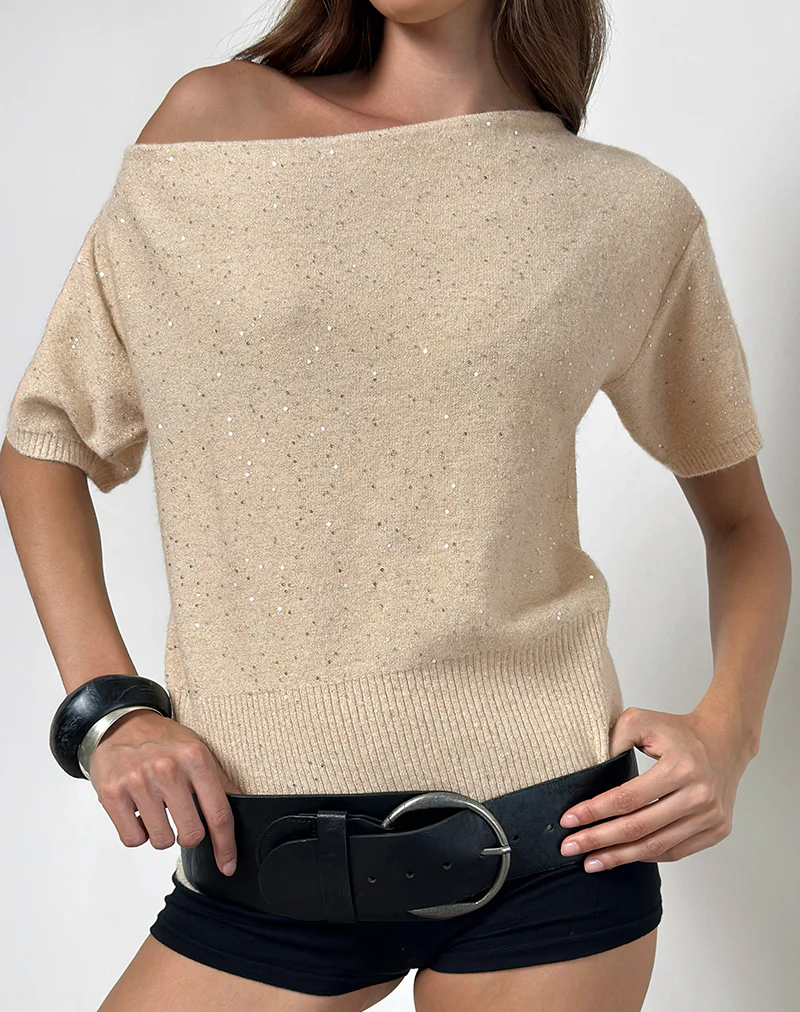 Darusa Top in Dispersed Sequin Gold - Image 3