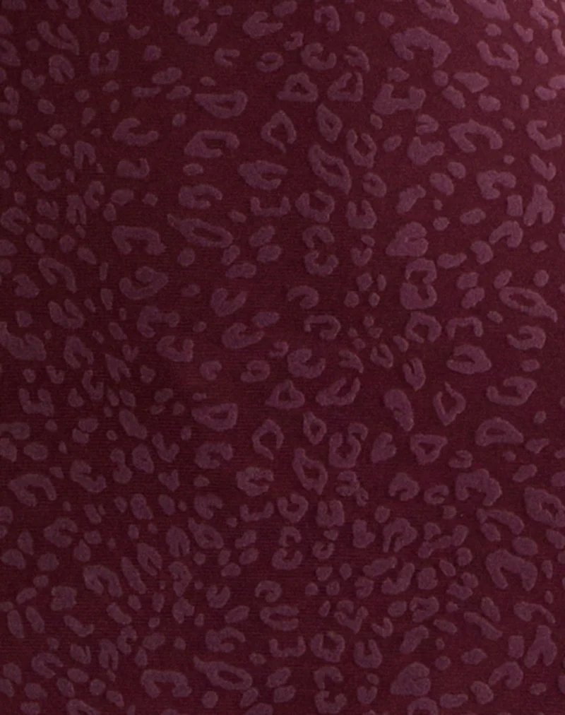 Dasa Long Sleeve Mini Dress in Flock Mini Leopard Plum - Image 6