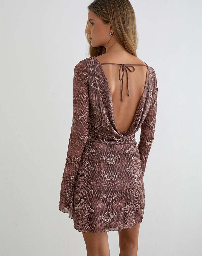 Dasa Mini Dress in Oversize Snake Skin - Image 2