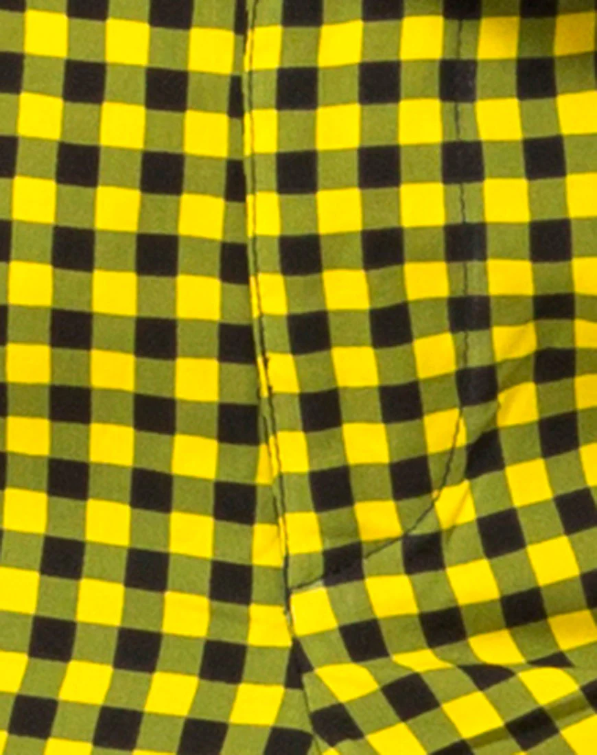 Dastan Trouser in Medium Gingham Yellow - Image 5