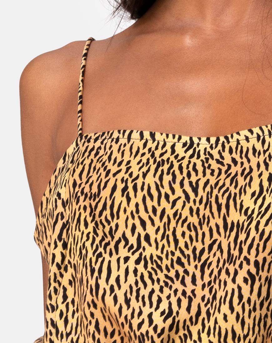 Datista Slip Dress in Mini Tiger Brown - Image 5