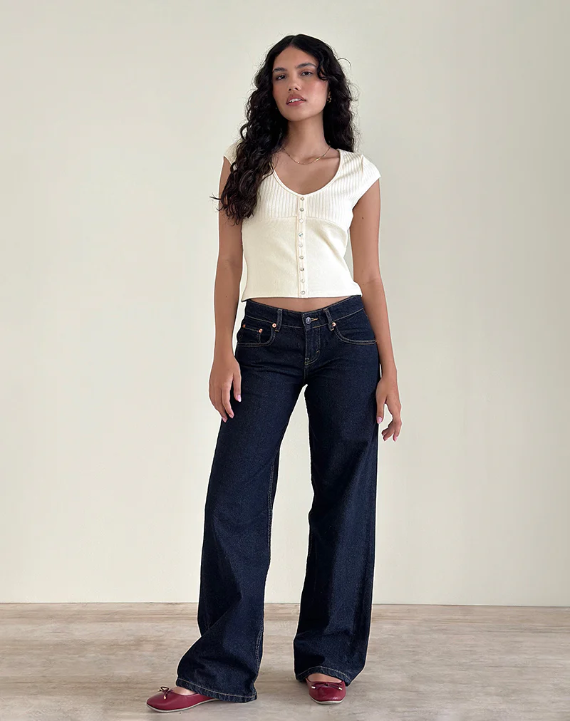 Dawira Button Through Top in Ivory - Image 2