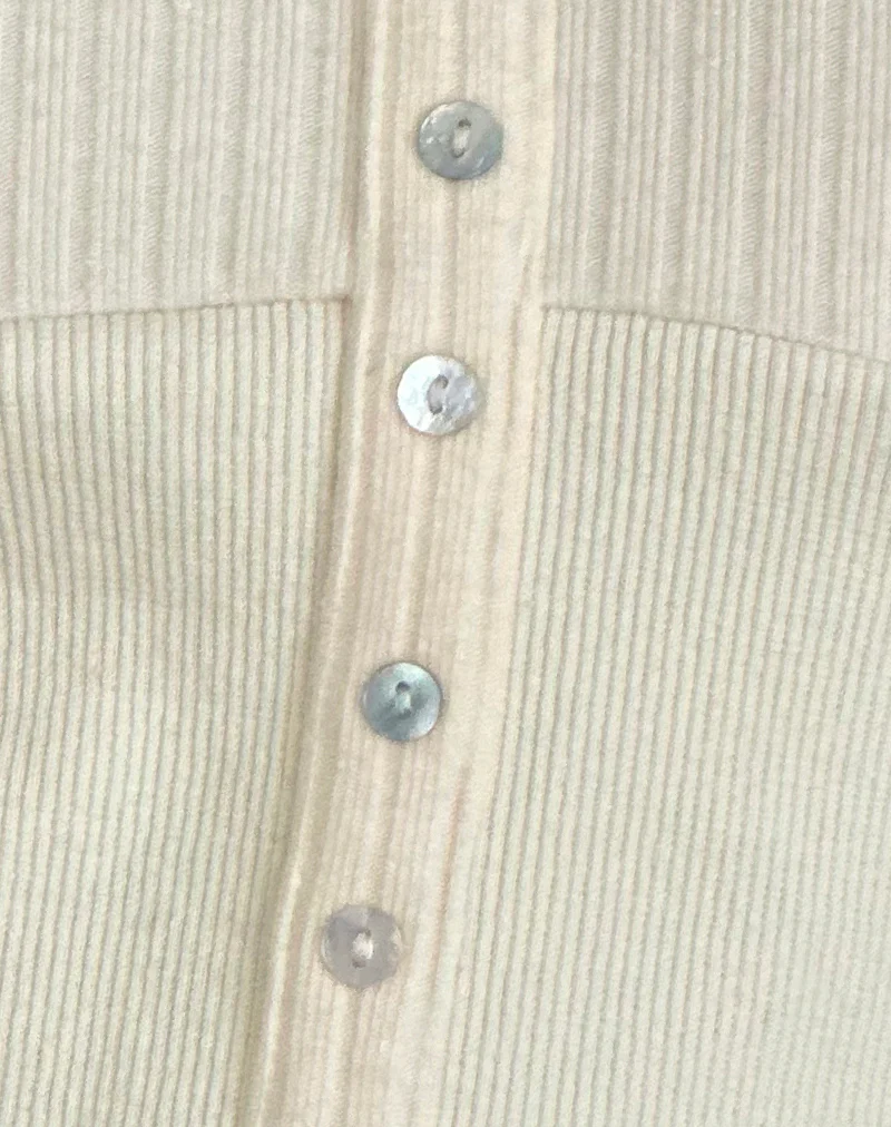 Dawira Button Through Top in Ivory - Image 6