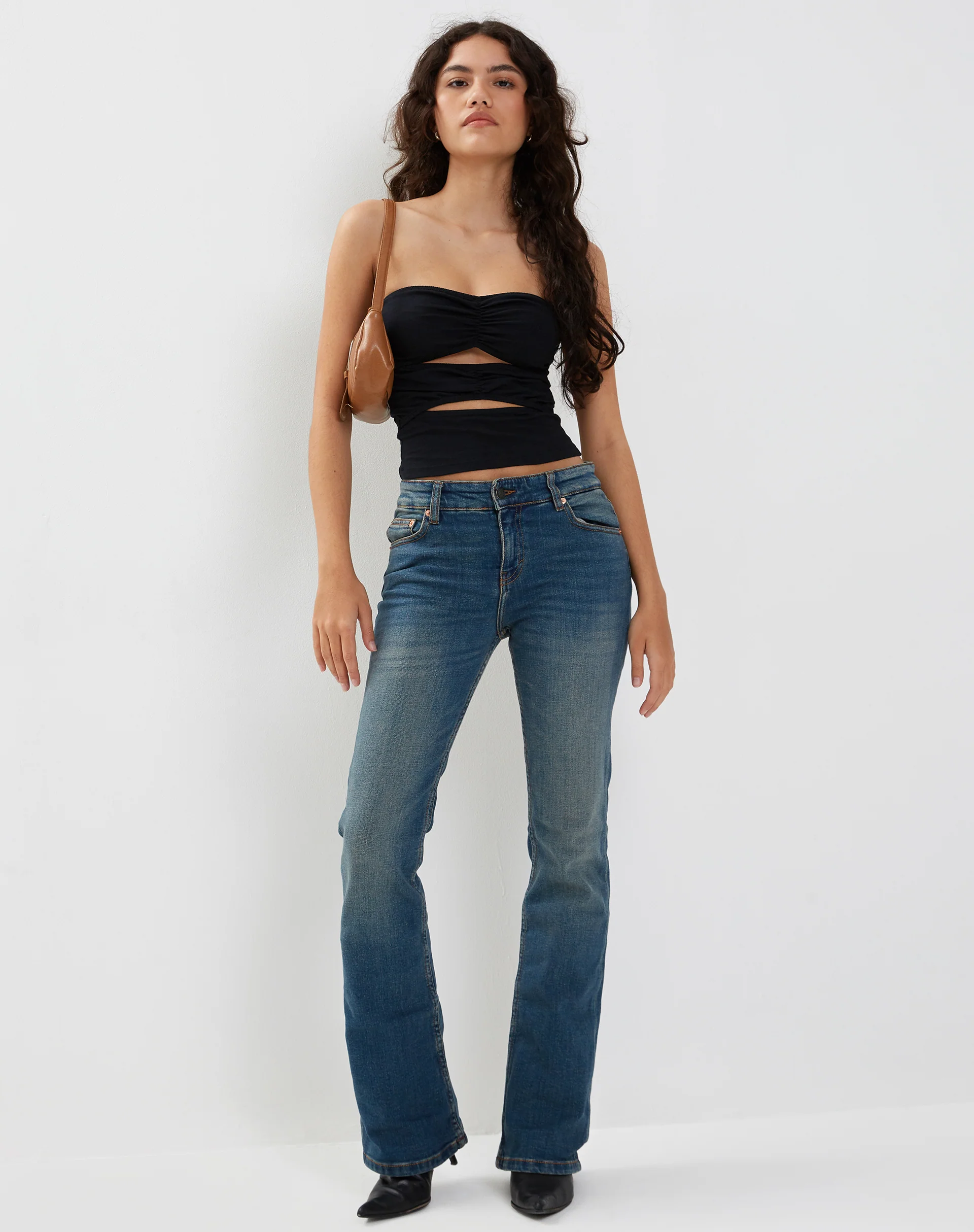 Dayu Bandeau Crop Top in Black - Image 3