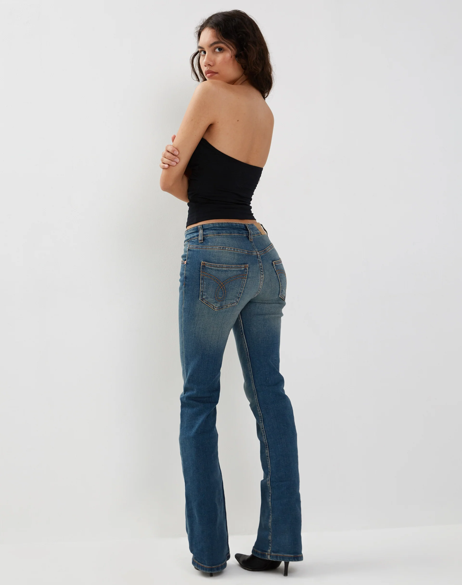 Dayu Bandeau Crop Top in Black - Image 7
