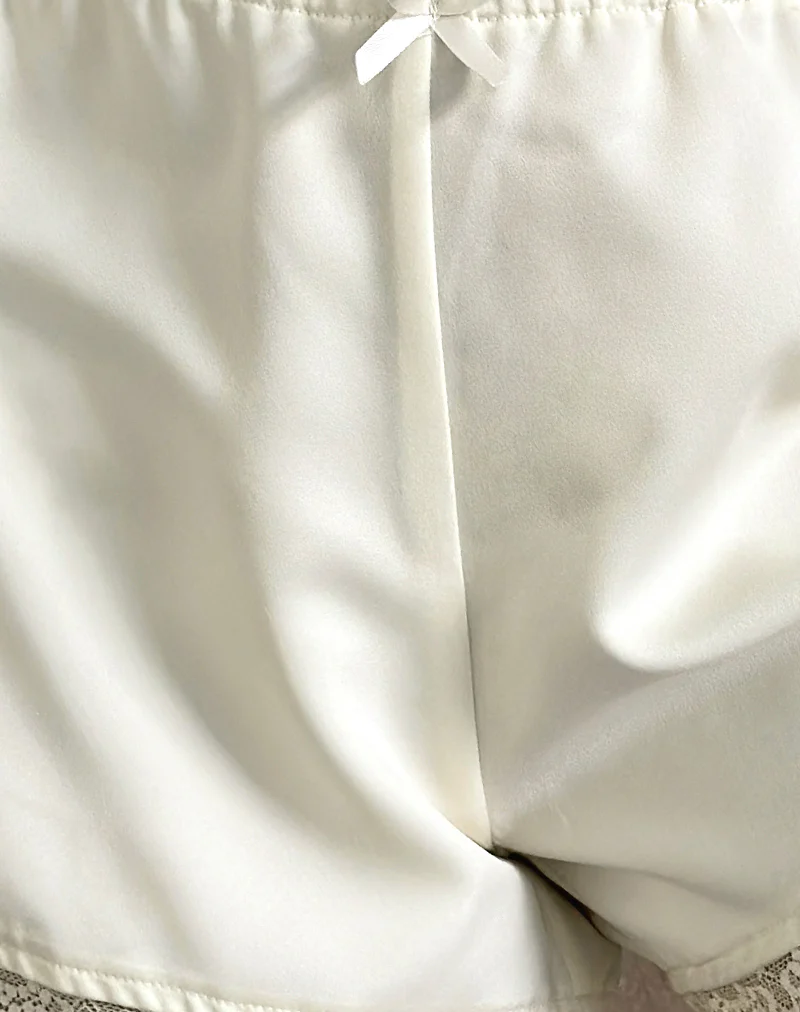 Deba Shorts in Satin Ivory - Image 5