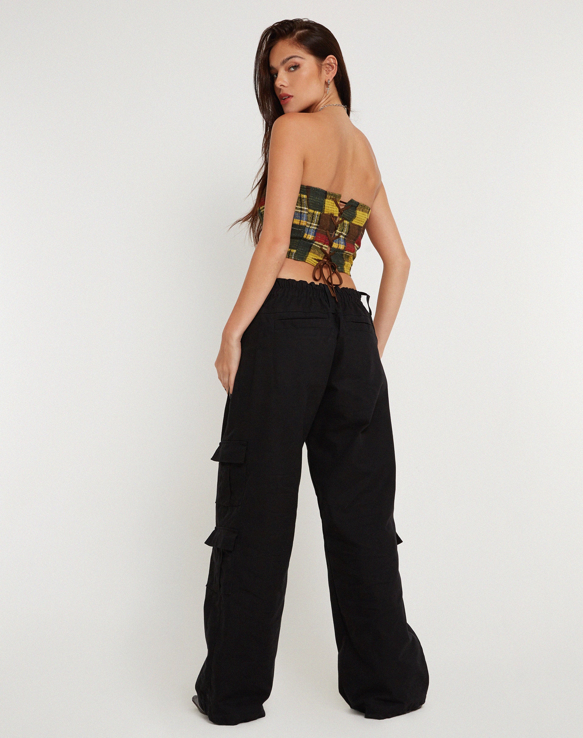 Delny Bandeau Top in Mix Tartans - Image 7