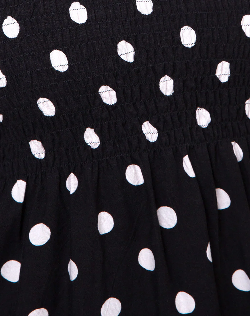 Deloya Midi Dress in 80's Polka Black - Image 6