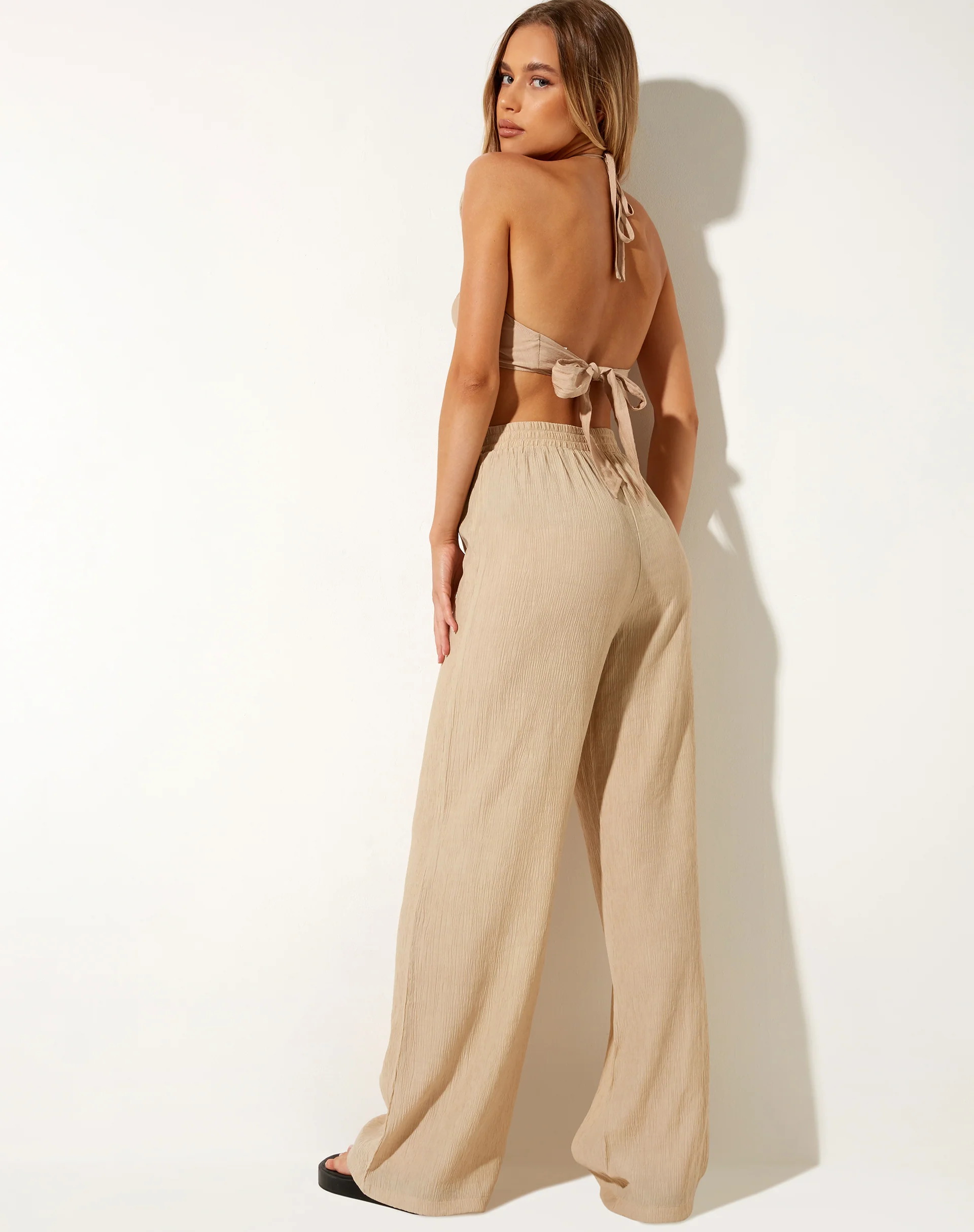 Delphi Crop Top in Crinkle Tan - Image 5