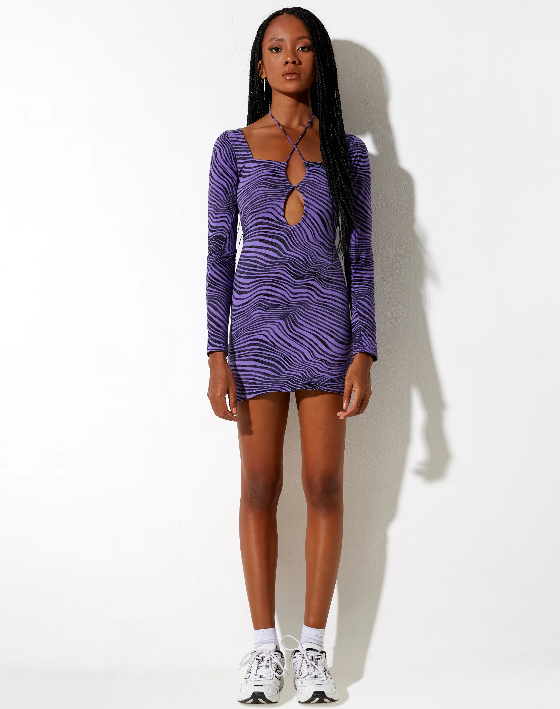 Delray Bodycon Dress in Desert Terrain Purple - Image 3