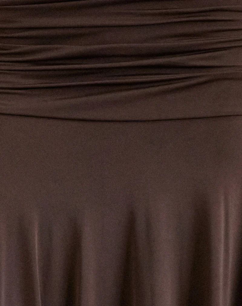 Delta Midi Skirt in Slinky Chocolate - Image 6