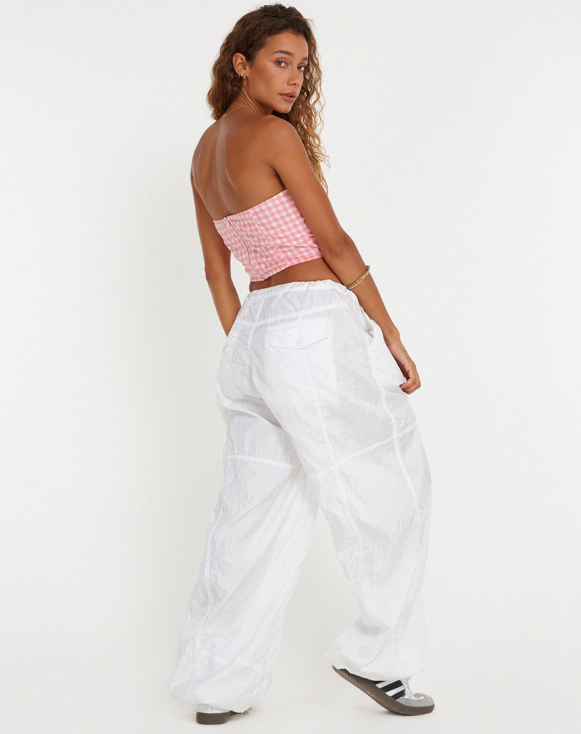 Den Bandeau Top in Gingham Pink - Image 5