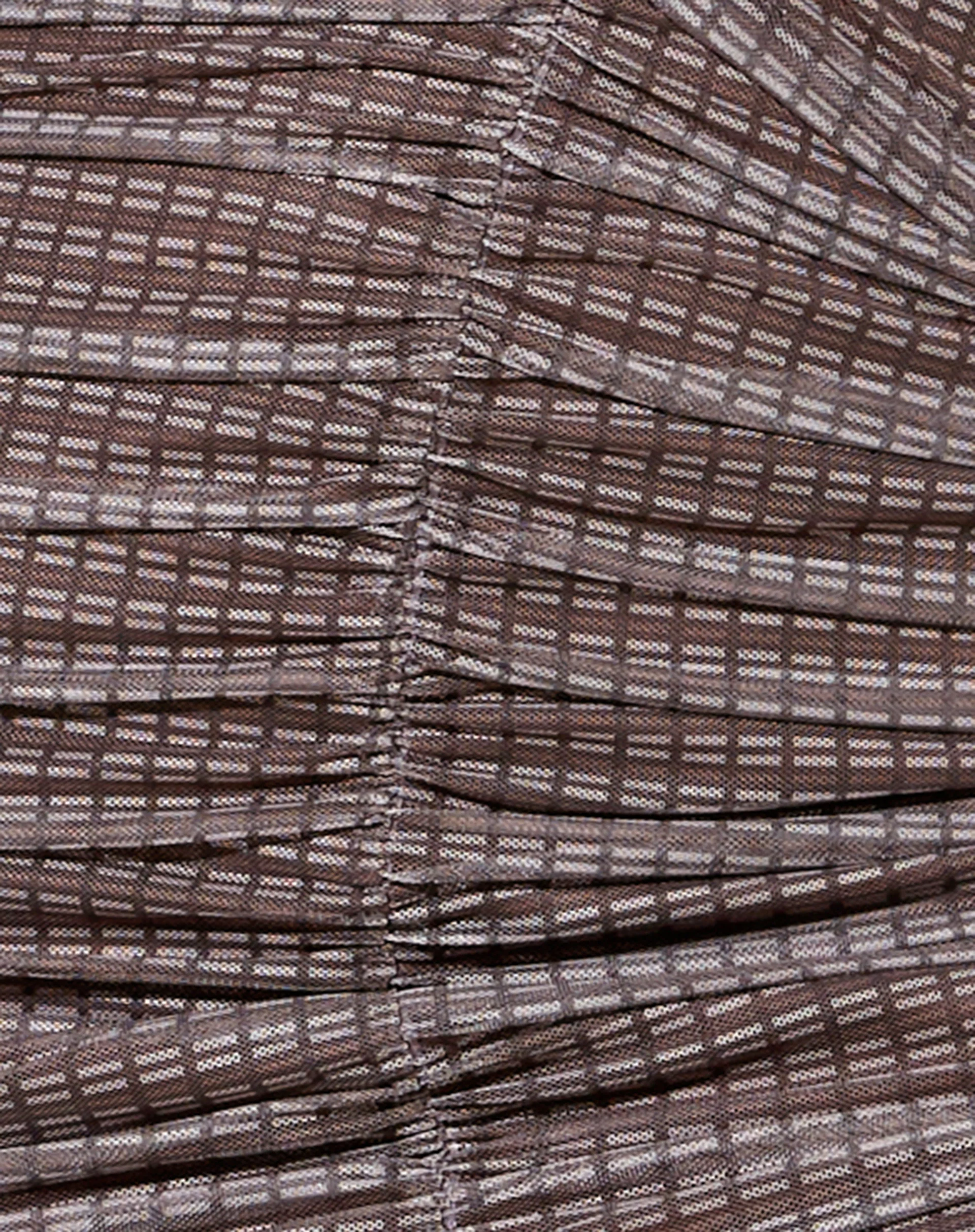 Denila Bodycon Dress with Lining in Mini Check Chocolate - Image 5