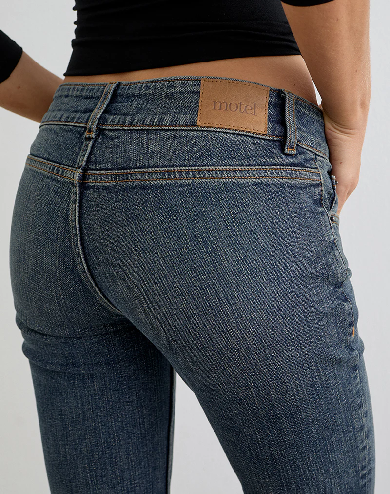 Denim Capri Jean in Dirty Green - Image 3