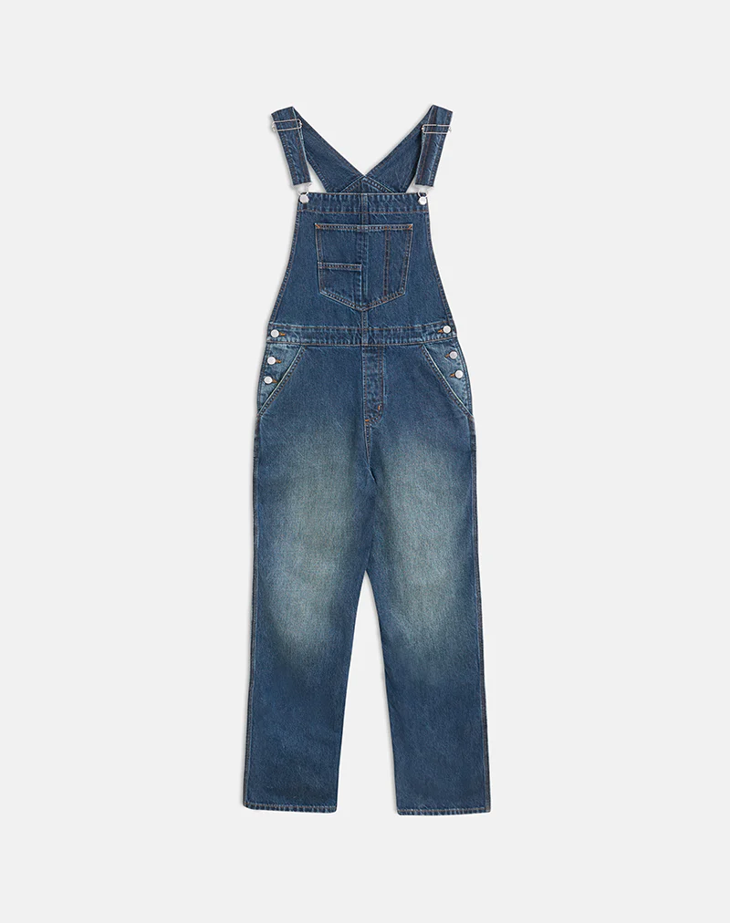 Denim Dungaree in Mid Blue Tint - Image 5