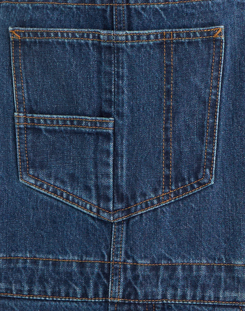 Denim Dungaree in Mid Blue Tint - Image 7
