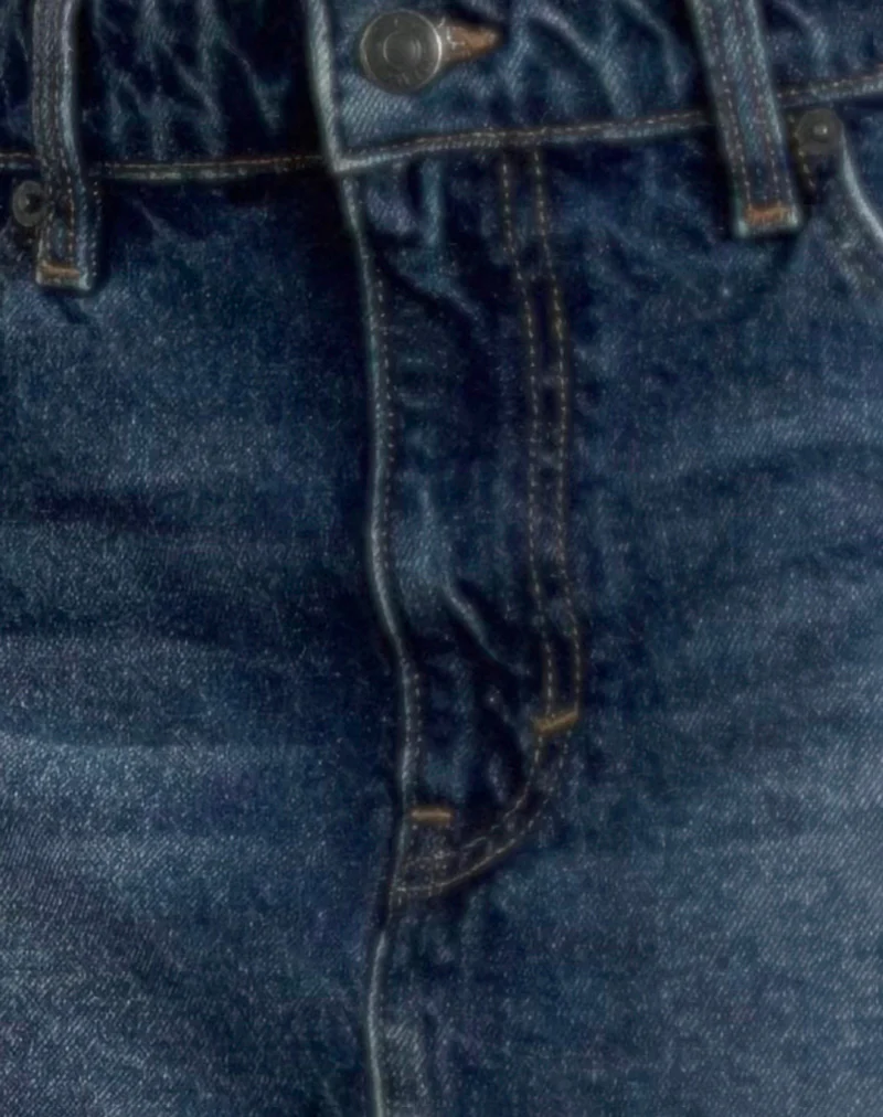 Raw Hem Denim Mini Skirt in Mid Blue Used - Image 6