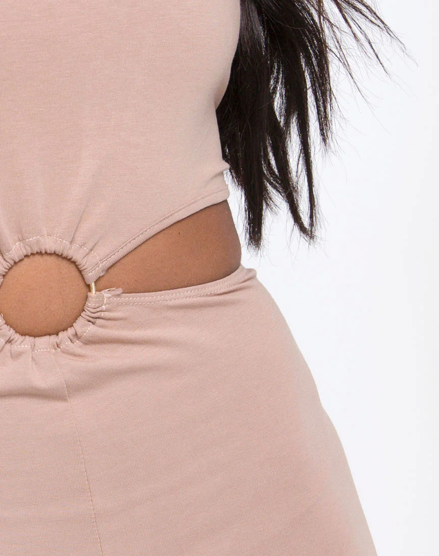 Dequa Cutout Unitard in Jersey Tan - Image 5