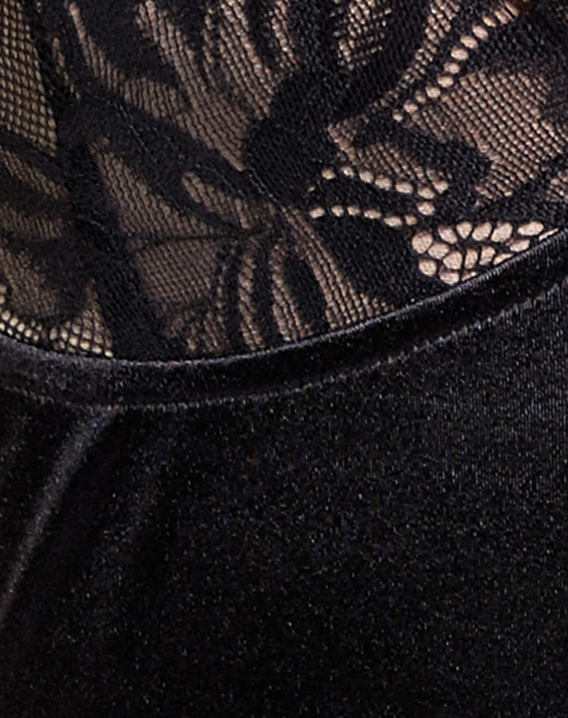 Deralina Bodycon Dress in Satin Black with Lace - Image 7