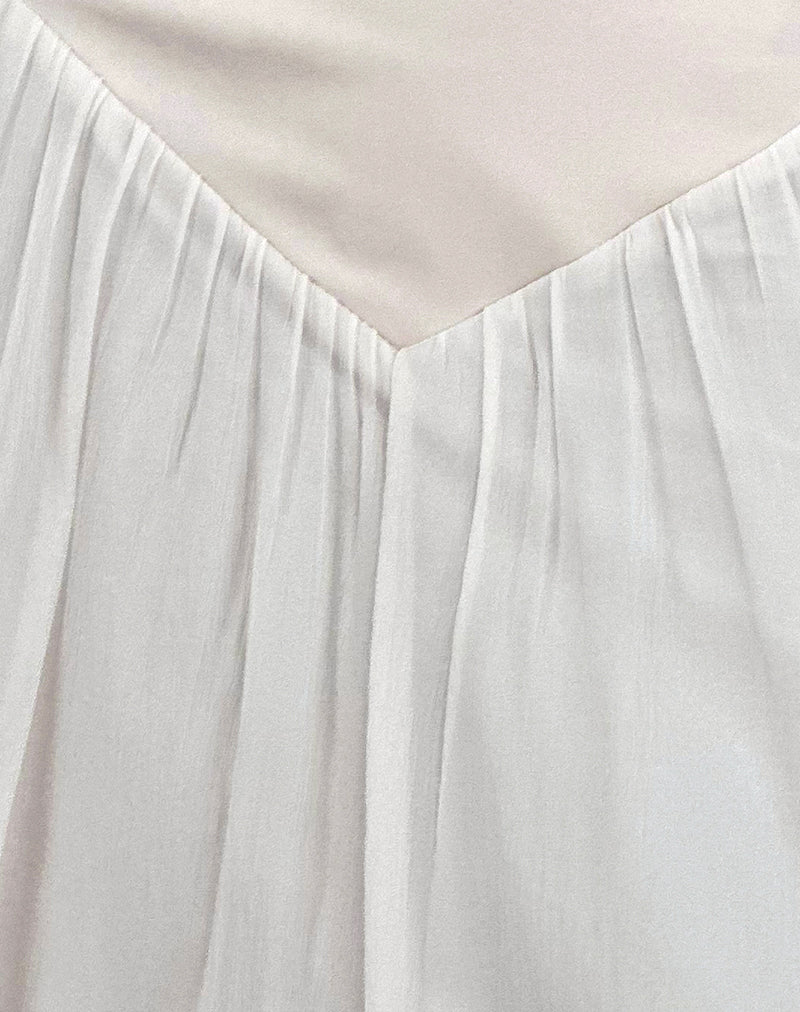 Derika V Waist Maxi Skirt in Cream - Image 6