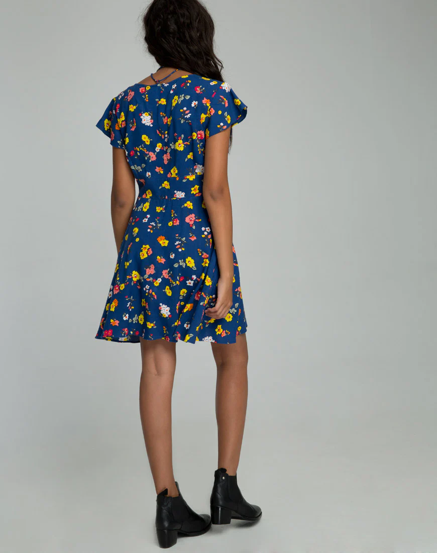 Devereux Babydoll Dress in Fleur Navy - Image 4