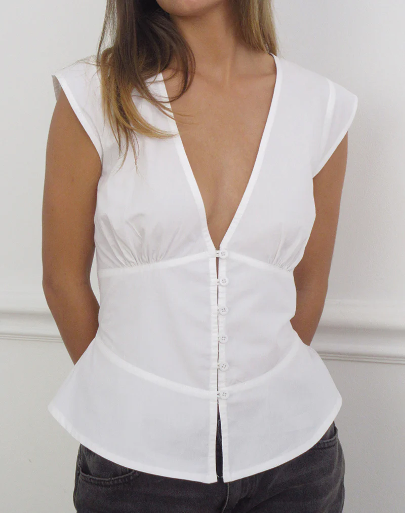 Devlon Blouse in White - Image 2