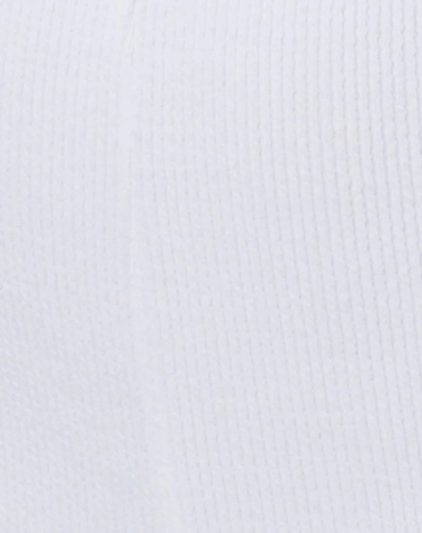 Diamond Tube Top in Mini Rib White - Image 5