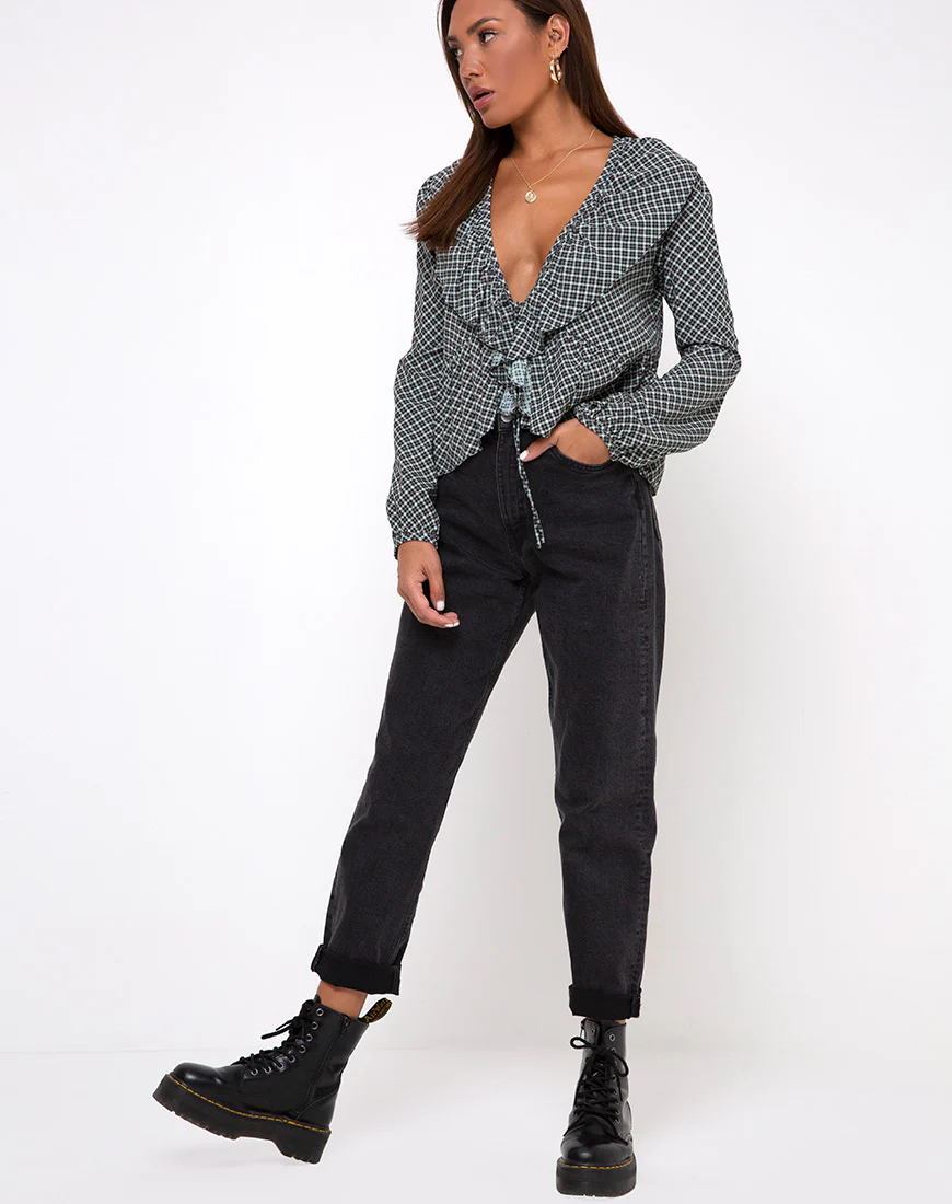 Diar Top in Check it Out Green - Image 3
