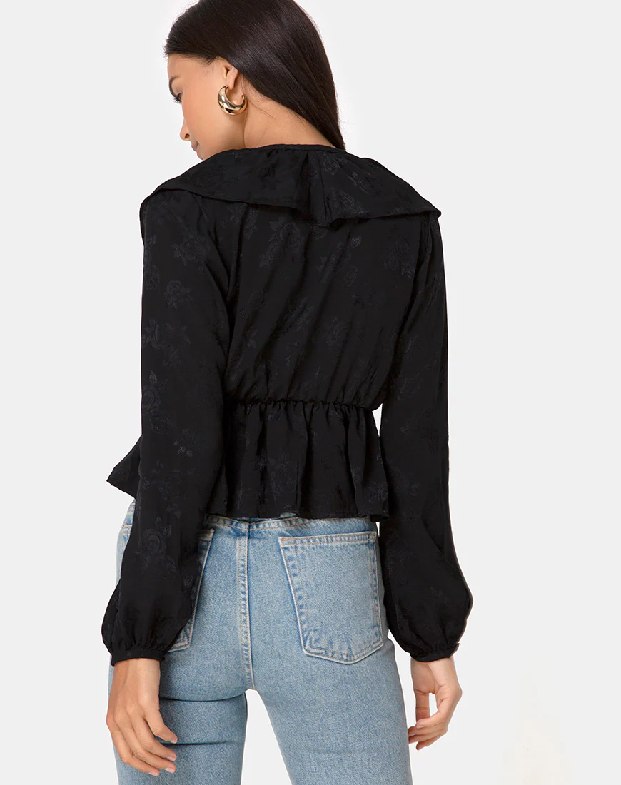 Diar Top in Satin Rose Black - Image 2