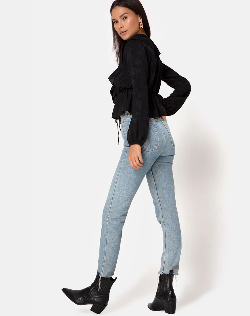 Diar Top in Satin Rose Black - Image 4