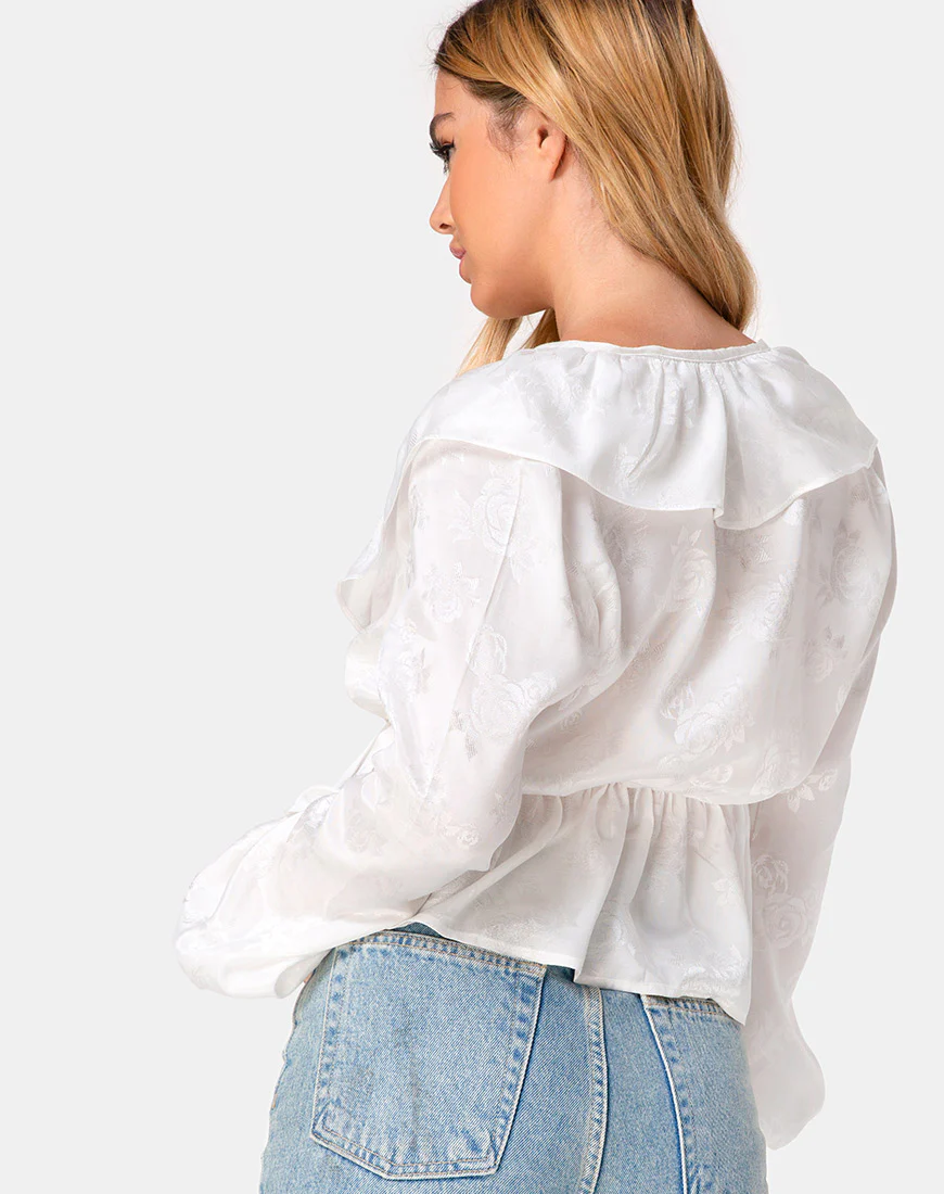 Diar Top in Satin Rose Ivory - Image 2