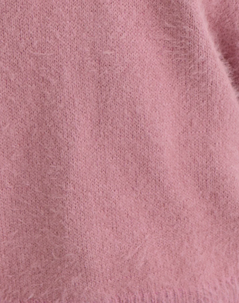 Dikara Jumper with Scarf in Knit Dusty Pink - Image 7