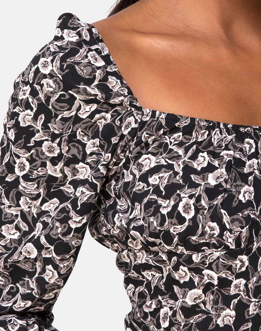 Dimen Crop Top In Wild Tulip Black - Image 5