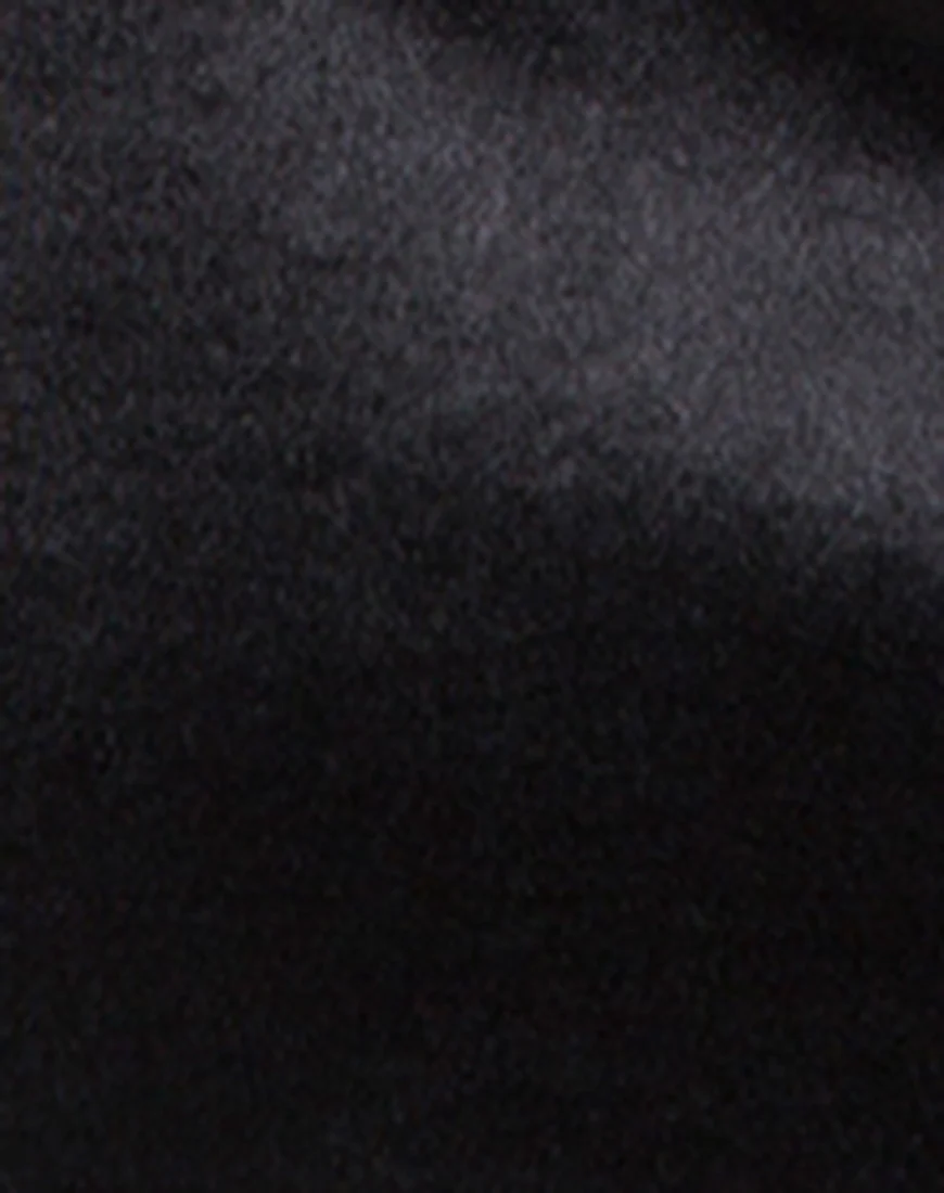 Dina Mini Skirt in Satin Spandex Black - Image 5