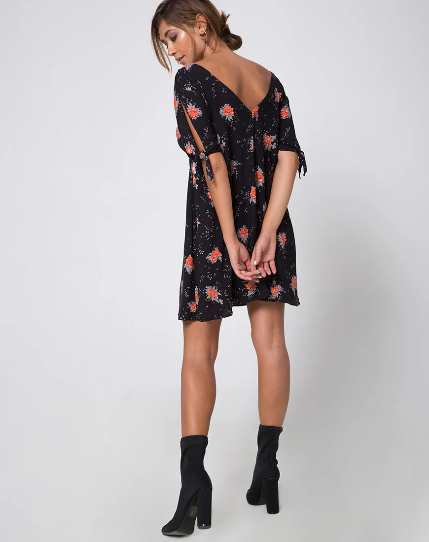 Dinda Swing Dress in Midnight Rose - Image 4