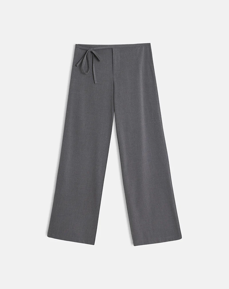 Diomira Trouser in Grey with Tie - Image 5