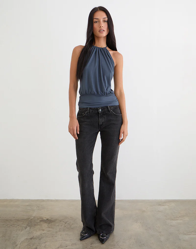 Diraka High Neck Top in Jersey Ocean Storm - Image 5