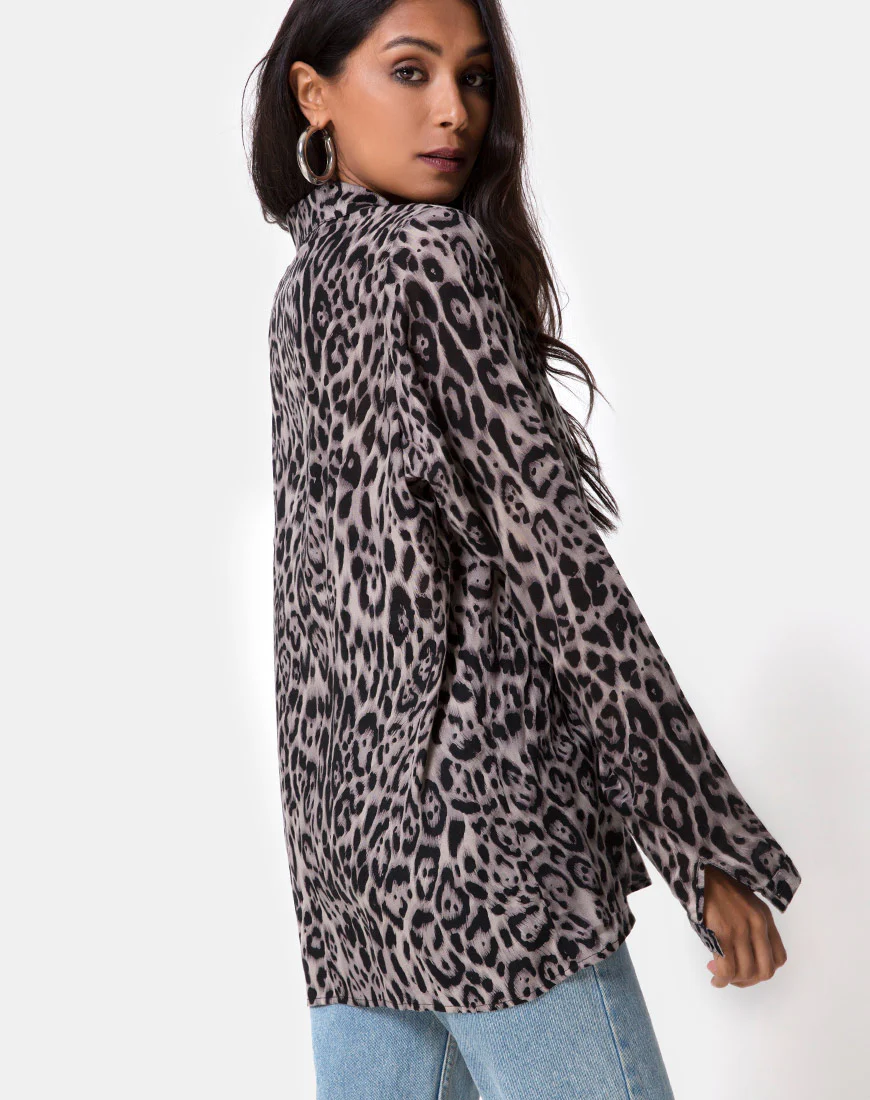 Disam Shirt in Leopard Grey - Image 2