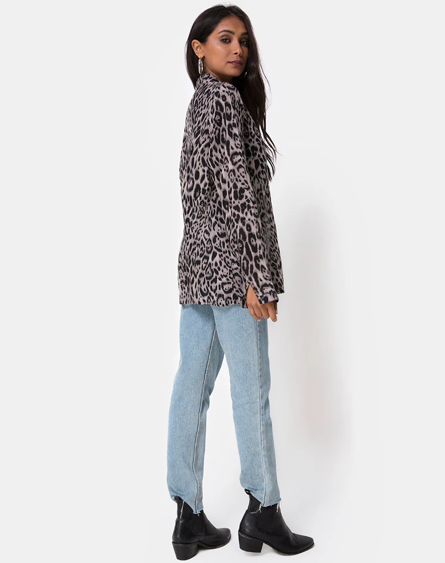 Disam Shirt in Leopard Grey - Image 4