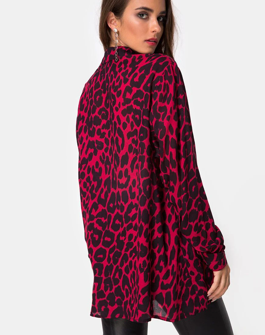 Disam Shirt in Oversize Jaguar Red - Image 2